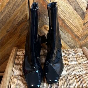 H&M Glossy Black Heeled Boots